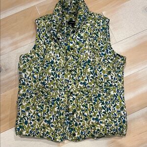 Land’s End Floral Sleeveless Puffer Vest